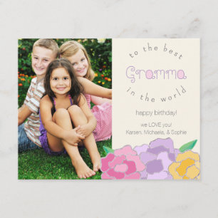 Wertvoll Florals Happy Birthday Gramma Fotokarte Karte