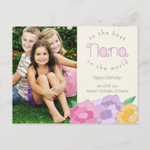 Wertvoll Florals Happy Birthday Nana Fotokarte Karte
