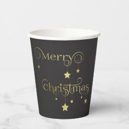 Wertvoll Gold Frohe Weihnachtsstars Pappbecher