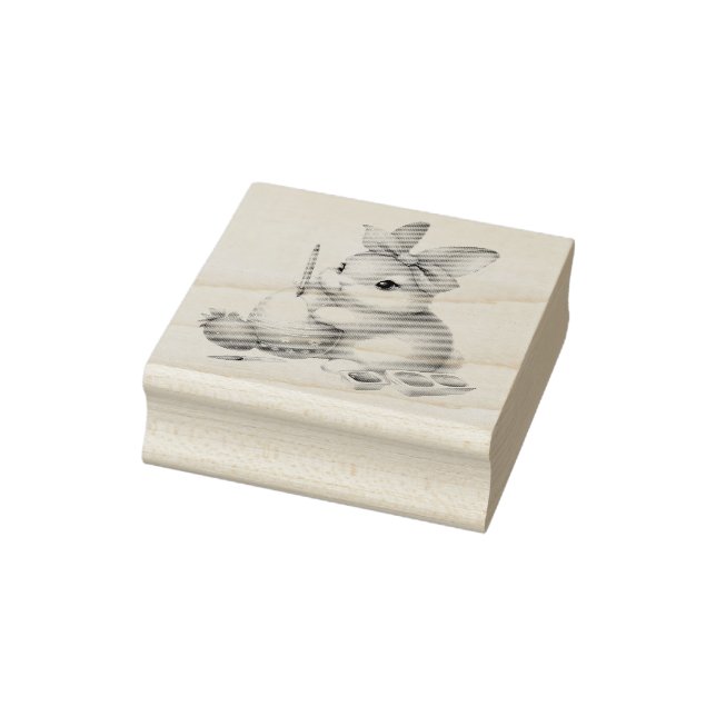 Wertvoll Happy Oaster Bunny Painting Rubber Briefm Gummistempel (Stempel)