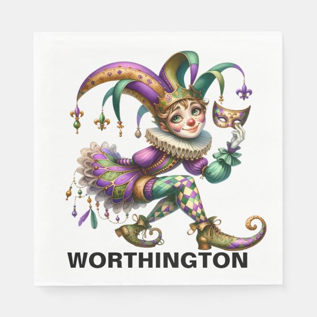 Wertvoll Jester Masquerade Theme Serviette (Vorderseite)
