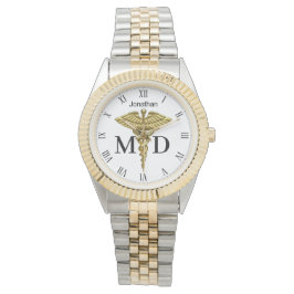 Wertvoll Medical Gold Caduceus Medical Doctor MD Armbanduhr