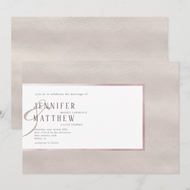 Wertvoll Pearl | Einladung zur Hochzeit (Vorne/Hinten)