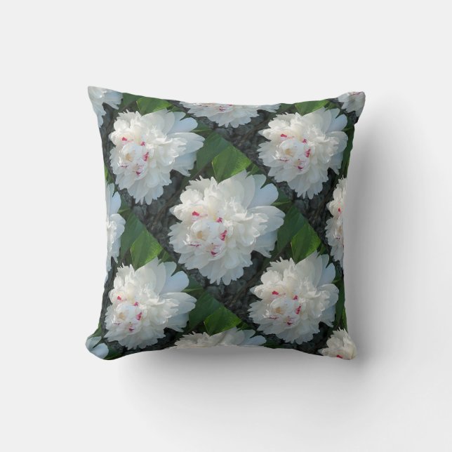 Wertvoll Peony Throw Kissen (Vorderseite)
