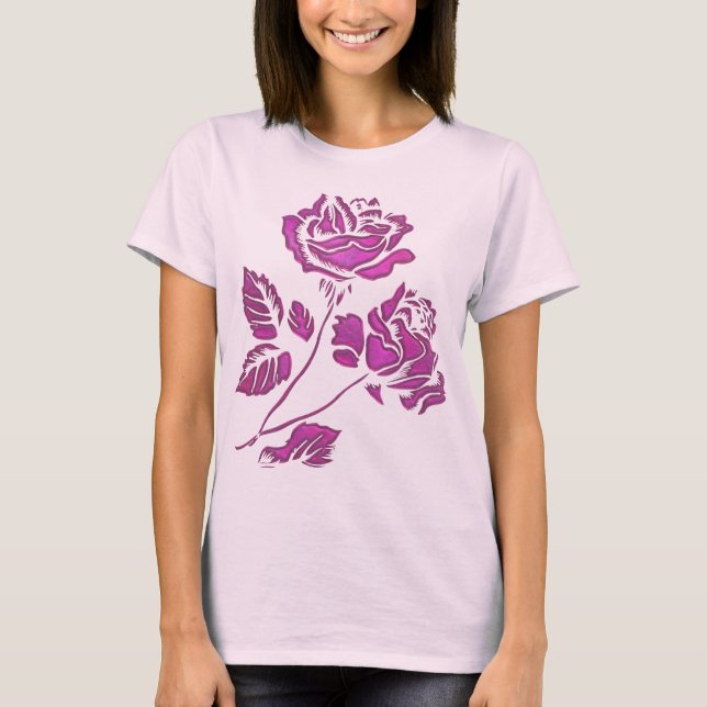 Wertvoll rosa Rose T - Shirt (Vorderseite)