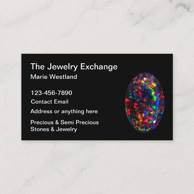 Wertvoll Stone Jeweler Jewelier Theme Business Car Visitenkarte (Vorderseite)