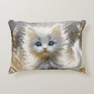 Wertvoll White Kitten Dekokissen
