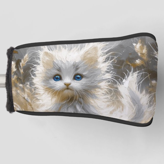 Wertvoll White Kitten Golf Headcover (Vorderseite)
