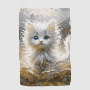 Wertvoll White Kitten Golfhandtuch