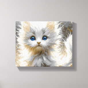Wertvoll White Kitten Leinwanddruck