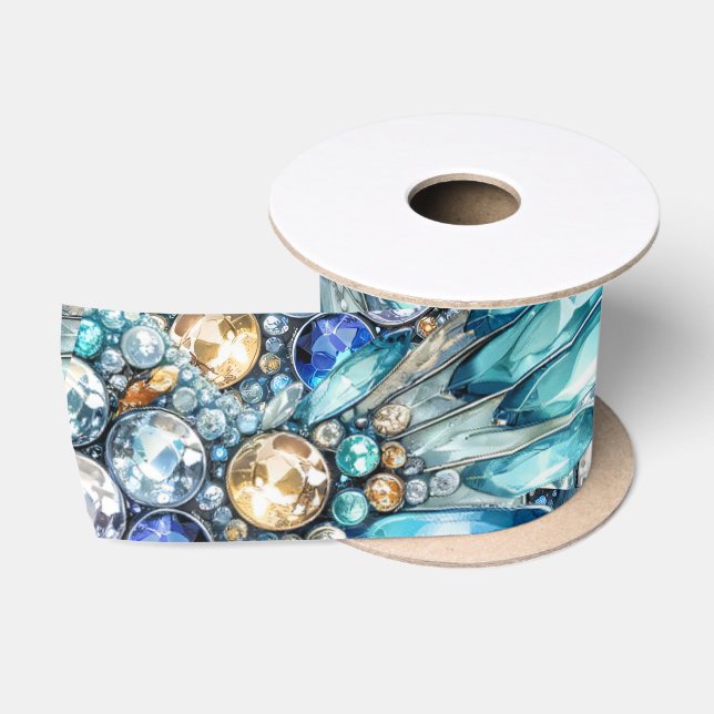 Wertvolle Bling Birds-Thema Einladung Satinband (Spule)