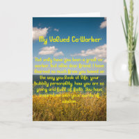 Wertvolle Co-Worker Dankeschön-Karte