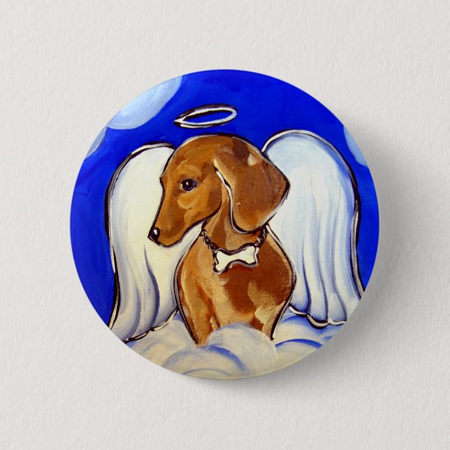 " Wertvolle Dackel Engel Pet Art Buttons" Button (Vorderseite)