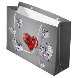 Wertvolle Elegant Diamond Hearts Große Geschenktüte