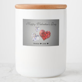 Wertvolle Elegant Diamond Hearts Lebensmitteletikett