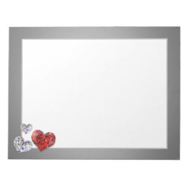 Wertvolle Elegant Diamond Hearts Notizblock