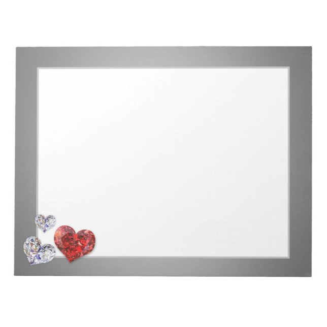 Wertvolle Elegant Diamond Hearts Notizblock (Vorderseite)