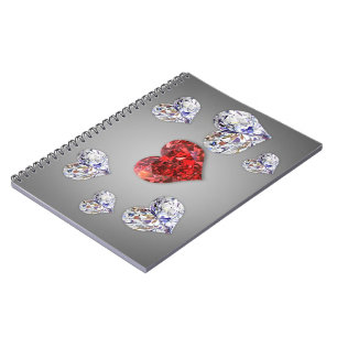 Wertvolle Elegant Diamond Hearts Notizblock