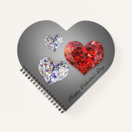 Wertvolle Elegant Diamond Hearts Notizbuch