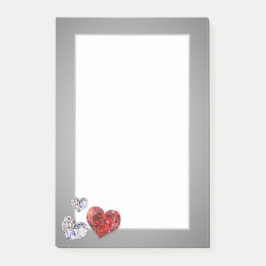 Wertvolle Elegant Diamond Hearts Post-it Klebezettel
