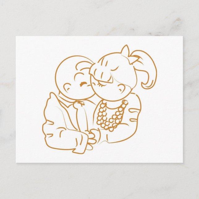 Wertvolle Erinnerungen First Kiss Postkarte (Vorderseite)