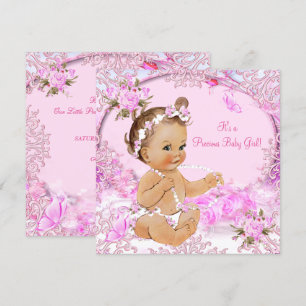 Wertvolle Girl Baby Dusche Rosa Bläserschmetterlin Einladung