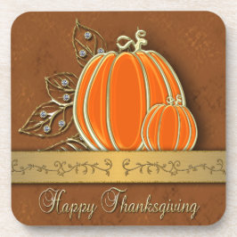 Wertvolle Gold Erntedank Pumpkin-Blätter Untersetzer