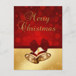 Wertvolle Goldene Weihnachtsglocken Feiertagspostkarte