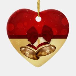 Wertvolle goldene Weihnachtsglocken Keramikornament