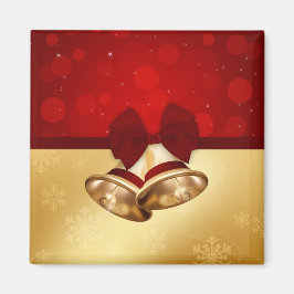 Wertvolle goldene Weihnachtsglocken Magnet