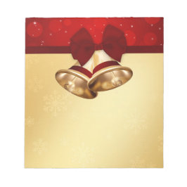 Wertvolle goldene Weihnachtsglocken Notizblock