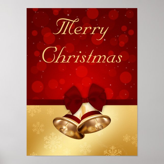 Wertvolle goldene Weihnachtsglocken Poster (Vorne)