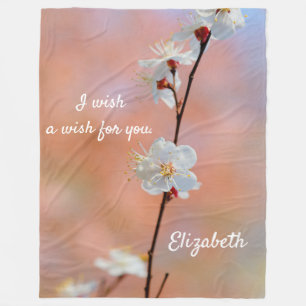 Wertvolle japanische Apricot-Blume Fleecedecke