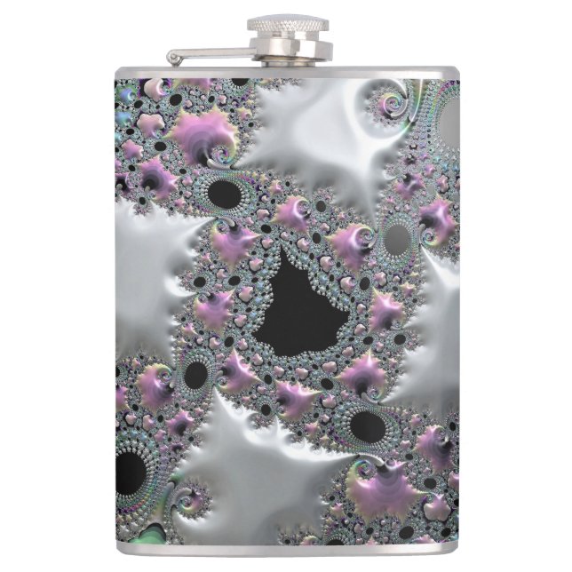 Wertvolle Juwelen Vinyl Wrapped Flask Flachmann (Vorderseite)