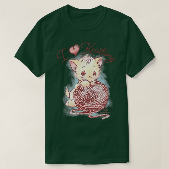 Wertvolle Momente Kätzchen I Liebe Knittern T-Shirt (Design vorne)