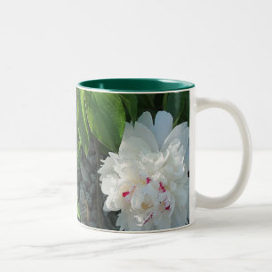 Wertvolle Pfingstrosen-Tasse Zweifarbige Tasse