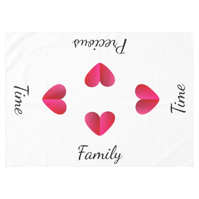 Wertvolle Pink-Herzen der Familie Tischdecke (Vorderseite (Horizontal))