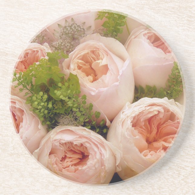 Wertvolle Rosen Sandstein Untersetzer (Vorne)