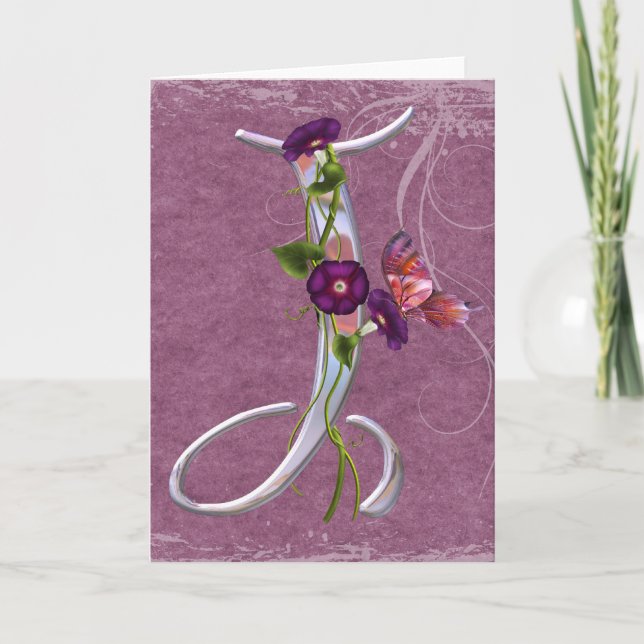 Wertvolle Schmetterlings-Initiale J (Vorderseite)