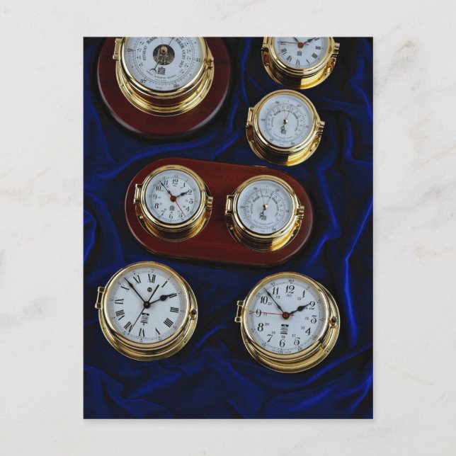 Wertvolle Seeschiffahruhren und Barometer Postkarte (Vorderseite)