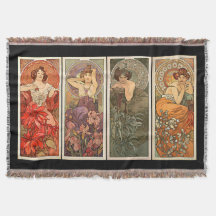 Wertvolle Stein-Wolldecken Alphonse Mucha