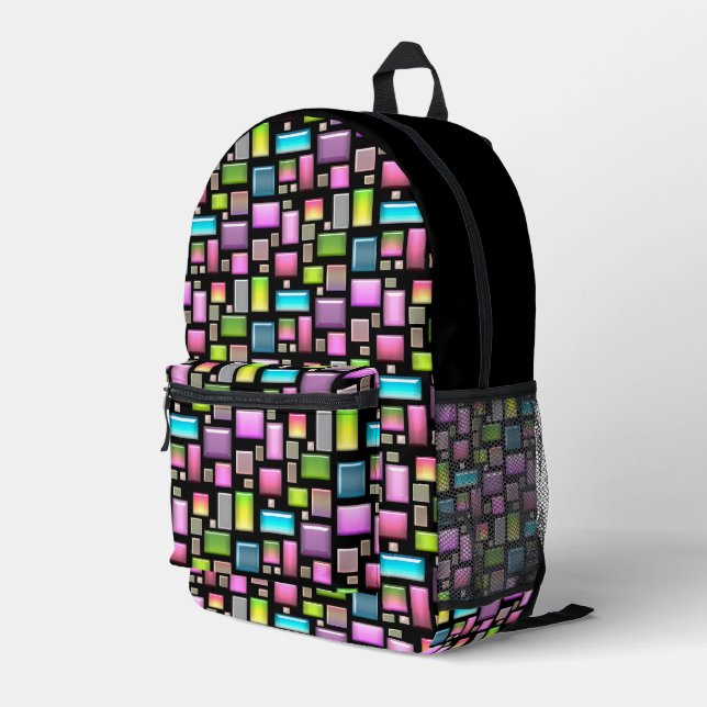 Wertvolle Steine und Perlmutt Bedruckter Rucksack (Rückseitige Ecke Rechts)