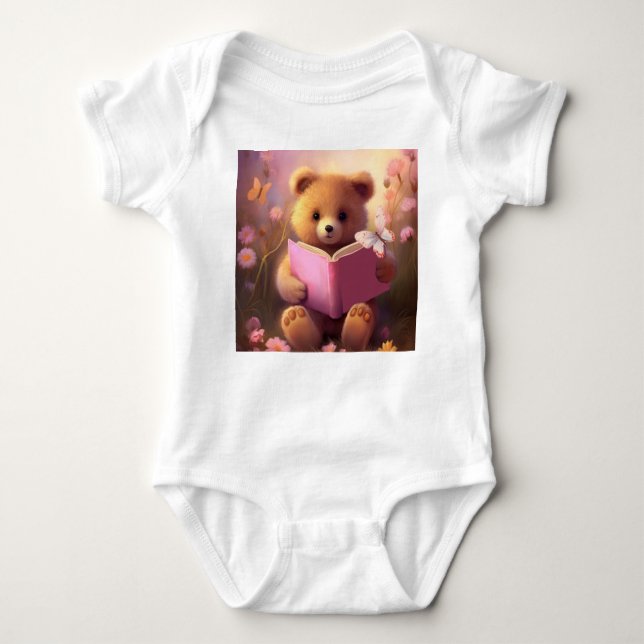 WERTVOLLEN MAL TEDDDY BEAR BABY STRAMPLER (Vorderseite)
