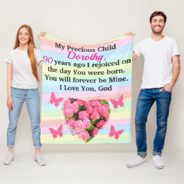 WERTVOLLER 90. GEBURTSTAG LADY PERSONALISIERT FLEECEDECKE