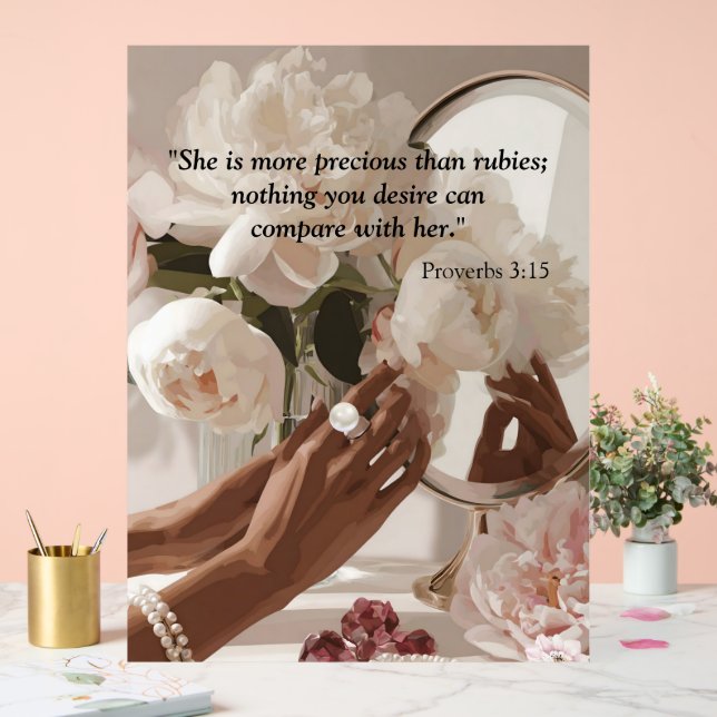 "Wertvoller als Rubies" Acrylschild (Hochzeit)