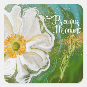 Wertvoller Moment - Anemone Blume Power Quadratischer Aufkleber