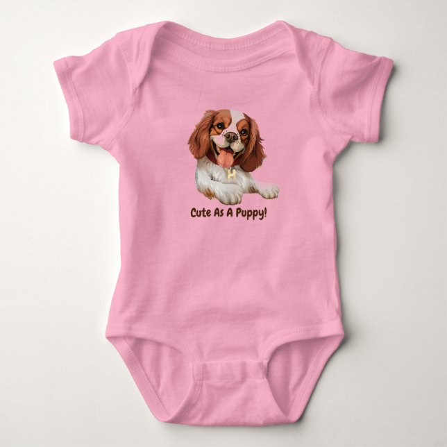 Wertvoller Puppy Baby 1-Piece Jumper Bodysuit Baby Strampler (Vorderseite)