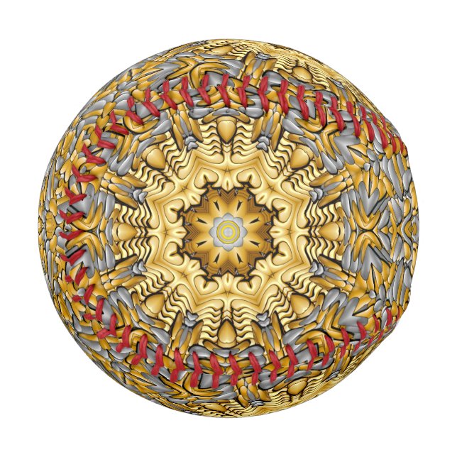 Wertvolles Gold Silver Vintag Kaleidoskop Baseball (Vorderseite Links)