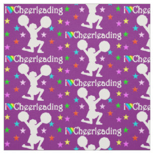 WERTVOLLES LILA I LIEBE CHEERLEADFABRIC STOFF