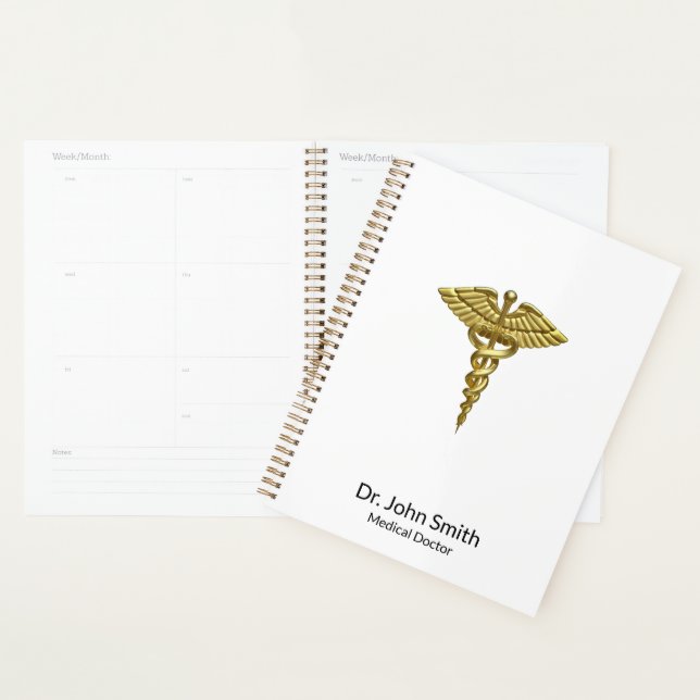 Wertvolles medizinisches Gold Caduceus Beruflich Planer (Anzeige)